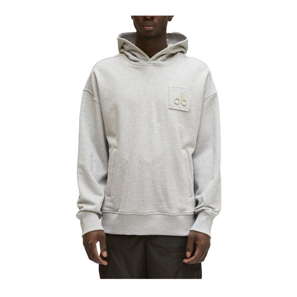 Moose Knuckles Hoodie Brooklyn Unisex Adults Grey Melange M13US662 Pullover Long